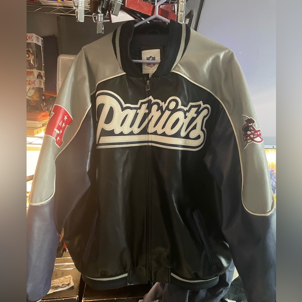 NFL leather bomber jacket patriots